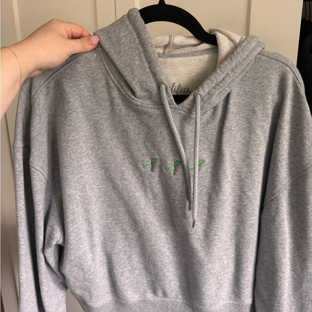 NurseLifeRN Gray Hoodie with Green Embroidery